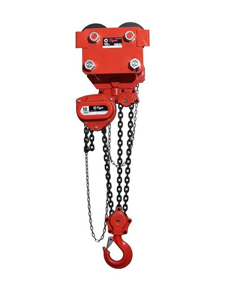 tiger combined chain block and push travel trolley - type ccbtp - 3t capacity 88-154mm twin fall